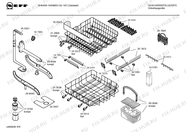 Взрыв-схема посудомоечной машины Neff S4586N1 SH649 - Схема узла 06
