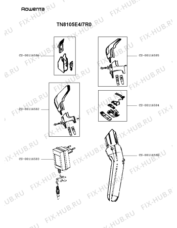 Схема №1 TN8105E4/7R0 с изображением Всякое для электрофена Rowenta CS-00116580