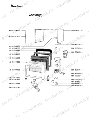 Взрыв-схема микроволновой печи Moulinex AD852N(0) - Схема узла RP002342.7P2