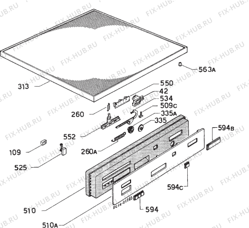 Взрыв-схема посудомоечной машины Zanussi ZBN1000X - Схема узла Command panel 037