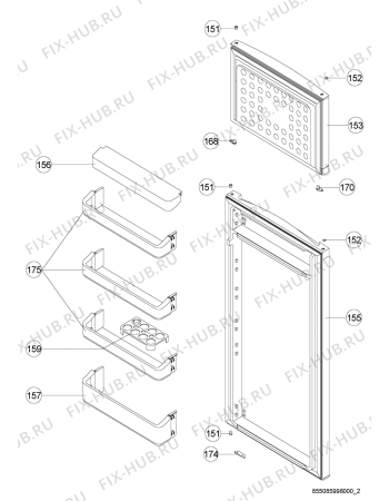 Схема №3 KDA 2473 A2+ WS с изображением Дверь для холодильной камеры Whirlpool 482000014729