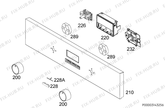 Взрыв-схема плиты (духовки) Electrolux FQP93XE - Схема узла Command panel 037