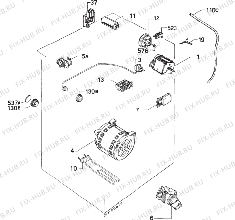 Взрыв-схема стиральной машины Zanussi ZF72.80 - Схема узла Electrical equipment 268