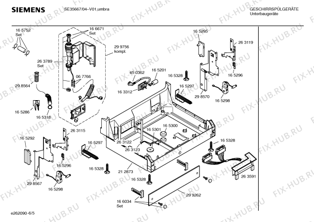 Взрыв-схема посудомоечной машины Siemens SE35667 Extraklasse - Схема узла 05