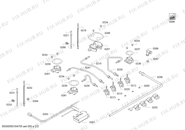 Схема №2 EC645PB90D ENC.EC645PB90D 4G SE60F IH5 с изображением Трубка горелки для духового шкафа Siemens 00673665