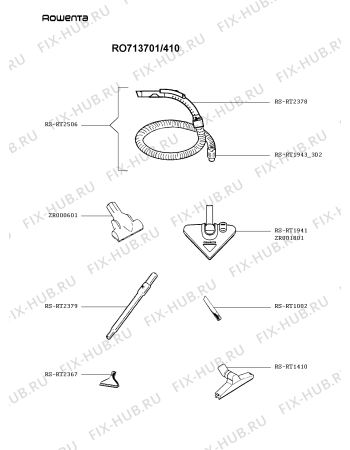 Взрыв-схема пылесоса Rowenta RO713701/410 - Схема узла ZP003092.3P2