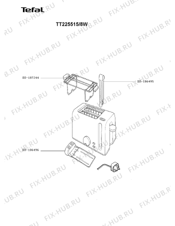 Схема №1 TT221530/8W с изображением Ручка для электрофритюрницы Tefal SS-187244