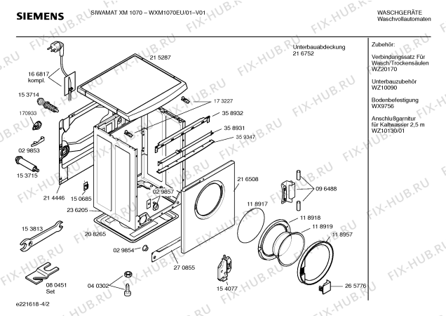 Схема №3 WXM1070EU SIEMENS SIWAMAT XM 1070 с изображением Ручка для стиралки Siemens 00269951