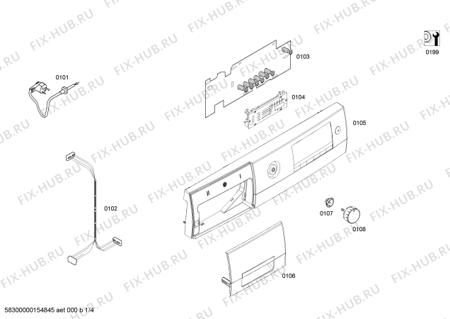 Схема №1 WM12S425GC с изображением Панель управления для стиралки Siemens 00704564