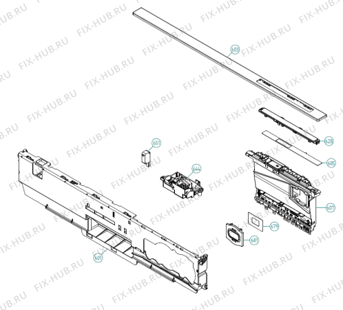 Взрыв-схема посудомоечной машины Asko D5654 XXL EU   -Stainless #8035654121 (339729, DW90.2) - Схема узла 06