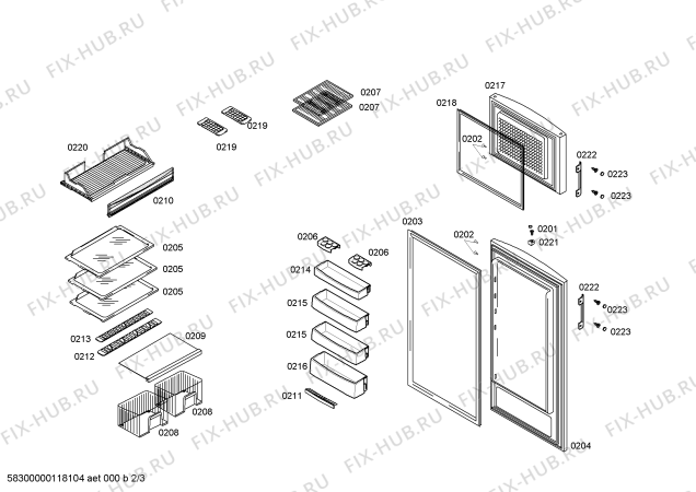 Схема №1 BD4603ANFE с изображением Крышка для холодильной камеры Bosch 00660417