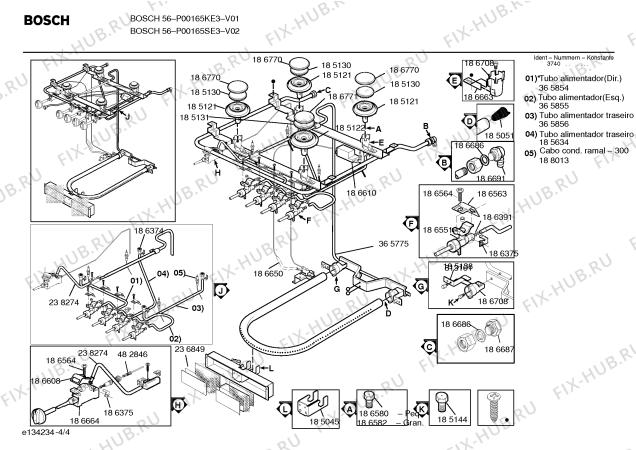 Взрыв-схема плиты (духовки) Bosch P00165SE3 - Схема узла 04