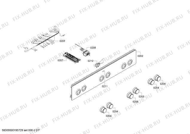 Взрыв-схема плиты (духовки) Bosch HGD423120Q - Схема узла 02