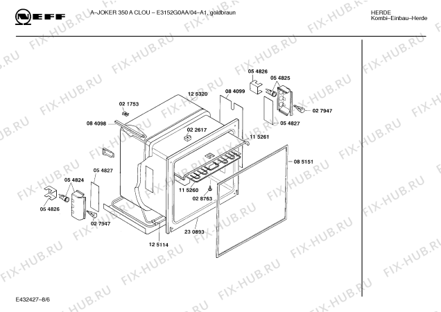 Взрыв-схема плиты (духовки) Neff E3152G0AA A-JOKER 350 A CLOU - Схема узла 06