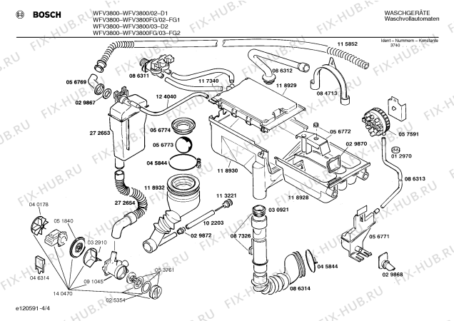 Схема №2 WFV3800 с изображением Панель управления для стиралки Bosch 00272842