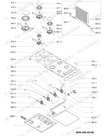 Схема №1 AKM 250 IX с изображением Краник для плиты (духовки) Whirlpool 480121101088