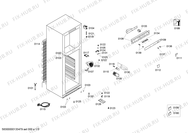 Схема №2 KDV29X13FF с изображением Панель для холодильной камеры Bosch 00613328