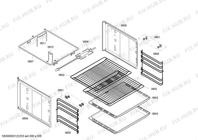 Схема №4 HBC86P770 с изображением Переключатель для духового шкафа Bosch 00421726