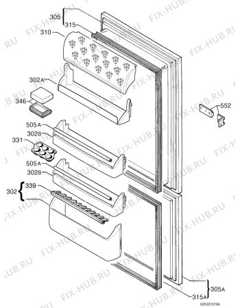Взрыв-схема холодильника Zanussi ZI918/12KA - Схема узла Door 003
