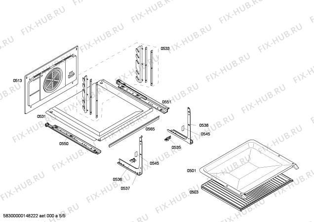 Взрыв-схема плиты (духовки) Bosch HBB73C451E Horno.bosch.py.2d.B4.E3_CIF.pta_carr.inx - Схема узла 05