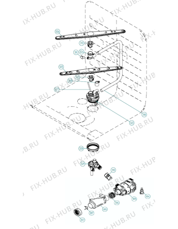 Взрыв-схема посудомоечной машины Gorenje D5220 XXL FI US   -Titanium FI (900001408, DW70.3) - Схема узла 03