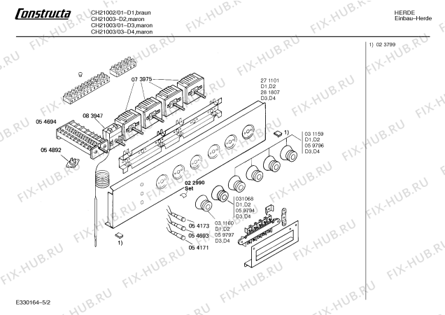 Схема №5 CH21001 с изображением Панель для плиты (духовки) Bosch 00281807