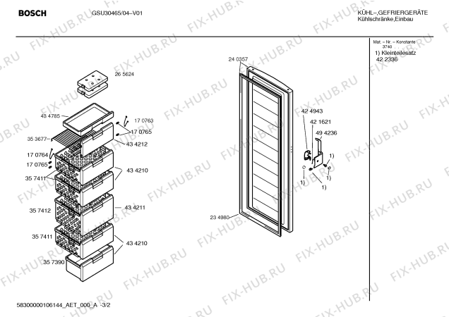 Взрыв-схема холодильника Bosch GSU30465 - Схема узла 02