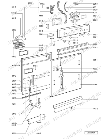 Схема №2 GSIK 6584 WH с изображением Панель для посудомоечной машины Whirlpool 481245373271