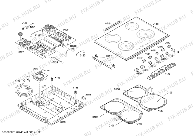 Схема №1 PIE675T01E induccion bosch 4i tc top inox с изображением Стеклокерамика для духового шкафа Bosch 00479603