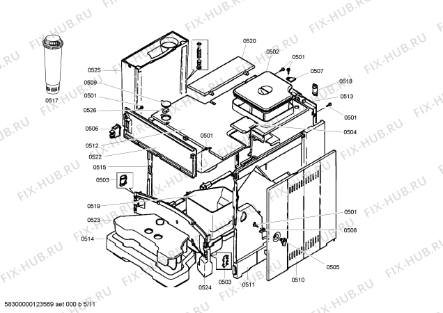 Схема №9 TK68E57GB с изображением Панель для электрокофемашины Siemens 00663483