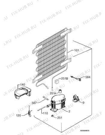 Взрыв-схема холодильника Zanussi ZI9225 - Схема узла Cooling system 017