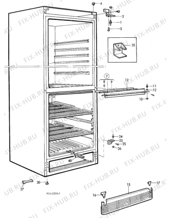 Взрыв-схема холодильника Husqvarna Electrolux GME200KF - Схема узла C10 Cabinet