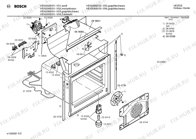 Взрыв-схема плиты (духовки) Bosch HEN200B - Схема узла 02