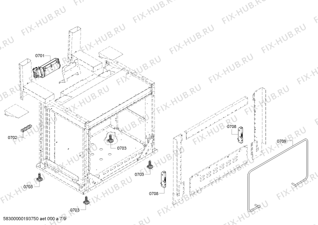 Схема №7 PRD366GHU с изображением Коллектор для духового шкафа Bosch 00774534