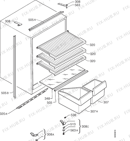 Взрыв-схема холодильника Kuppersbusch FKE167-4 - Схема узла Housing 001