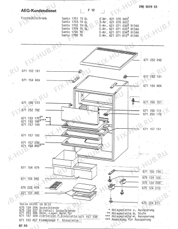 Взрыв-схема холодильника Aeg SAN1702 TK - Схема узла Housing 001