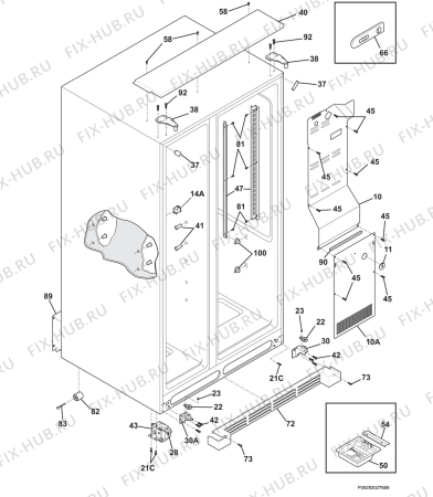 Взрыв-схема холодильника Aeg Electrolux S75628SK4 - Схема узла Housing 001