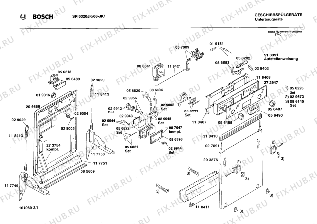 Схема №1 SPI5322JK с изображением Аквастоп для посудомоечной машины Bosch 00271233
