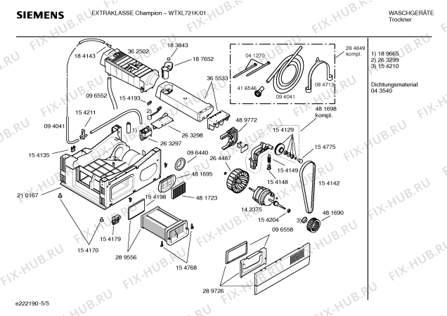 Схема №4 WTXL721K EXTRAKLASSE Champion с изображением Инструкция по установке и эксплуатации для электросушки Siemens 00585868