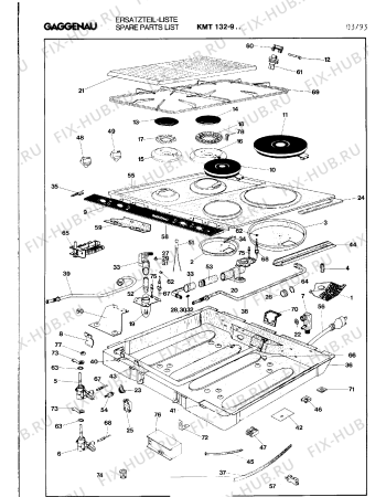 Схема №1 KMT132904 с изображением Варочная панель для духового шкафа Bosch 00097703