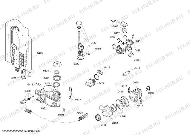 Схема №6 SHU43D02UC Electronic с изображением Кнопка для посудомойки Siemens 00189368