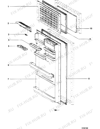 Взрыв-схема холодильника Indesit RT2400INDES (F016416) - Схема узла