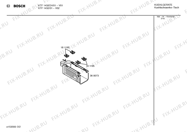 Схема №2 KTF14100 с изображением Решетка для холодильной камеры Bosch 00298967