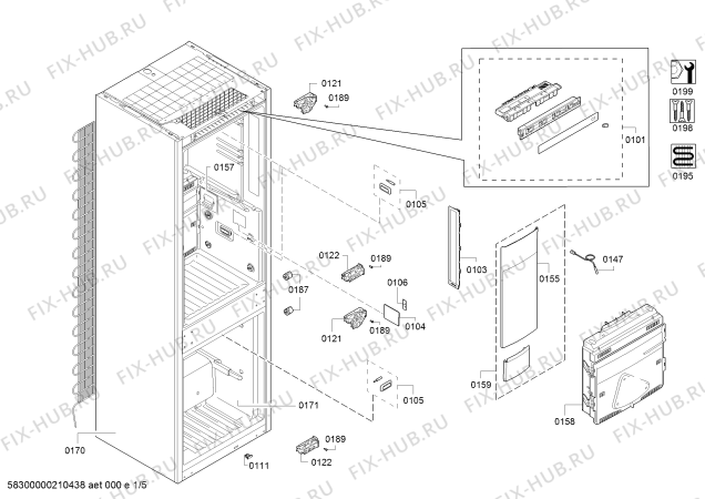 Схема №3 KIF84PF30 с изображением Шина для холодильника Bosch 11027629