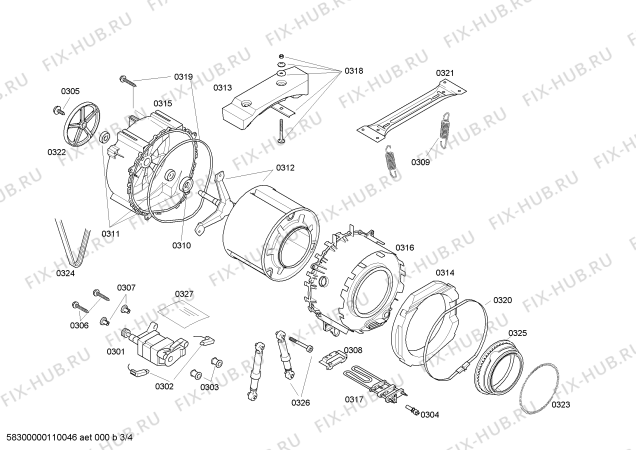 Взрыв-схема стиральной машины Bosch WFO2062FR Maxx WFO 2062 - Схема узла 03