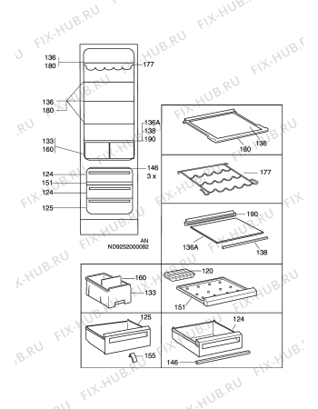 Взрыв-схема холодильника Electrolux ERB4000 - Схема узла C10 Interior