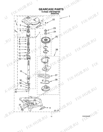 Схема №7 3RMTW4905TW (F091324) с изображением Гидрошланг для электросушки Indesit C00319610