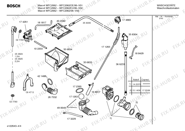 Схема №2 WFC2062OE Maxx4 WFC2062 с изображением Инструкция по установке и эксплуатации для стиральной машины Bosch 00586576