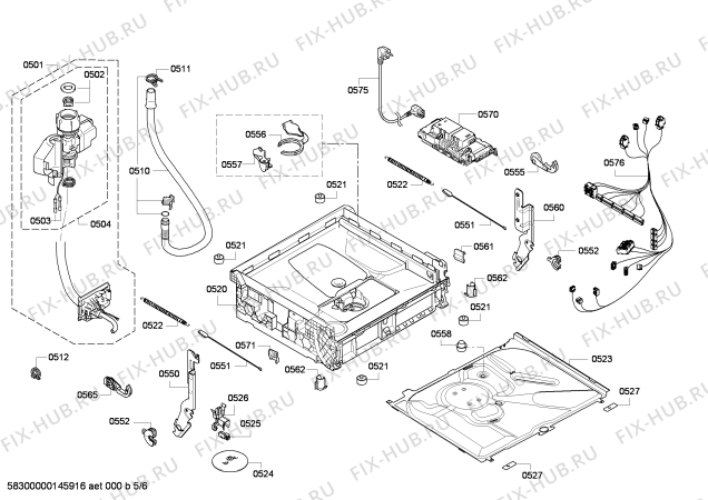 Взрыв-схема посудомоечной машины Balay 3VK730XC - Схема узла 05