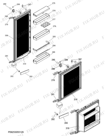 Взрыв-схема холодильника Electrolux IK255TR12R - Схема узла Door